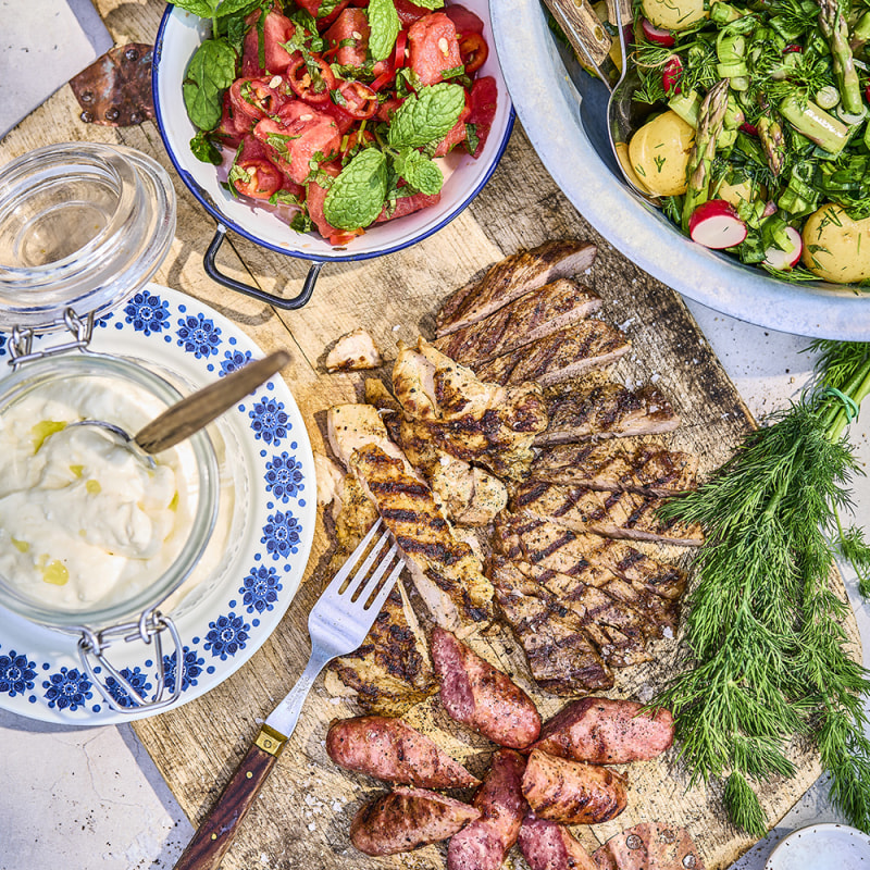 Grillad kyckling med ljummen potatissallad