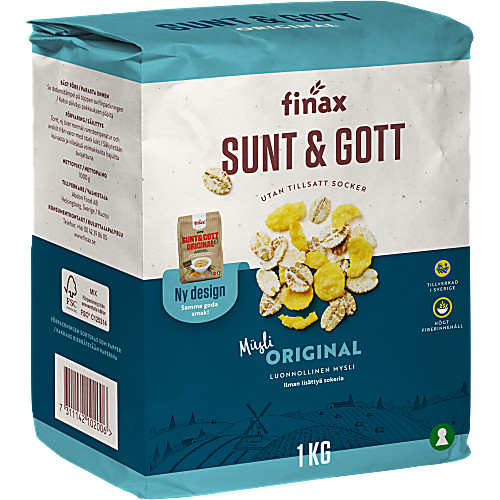 Vy över Musli Sunt & Gott Original 1000 g Finax