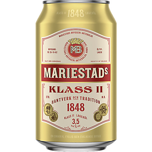 Vy över Öl Lager 3.5% 33cl Mariestads