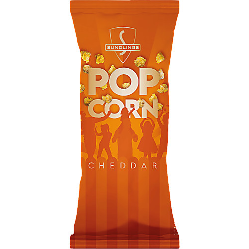 Vy över Cheddar Popcorn 100g Sundlings