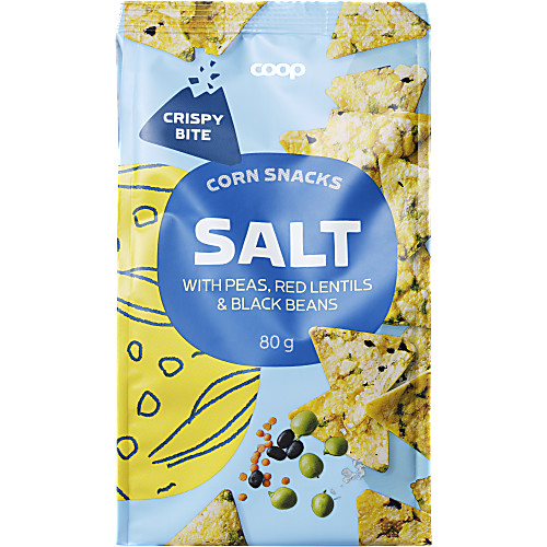 Vy över Majssnacks Salt 80 G Coop