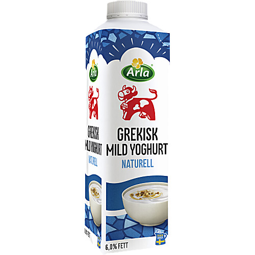 Vy över Mild Grekisk Yoghurt Naturell 6% 1000 g Arla Ko®