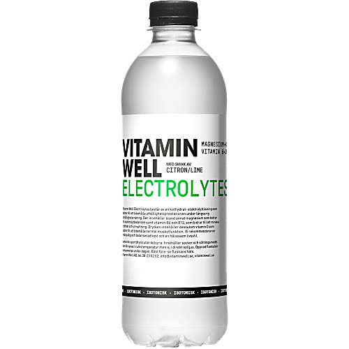 Vy över Vitamindryck Electrolytes Citron & Lime 500 ml Vitamin Well