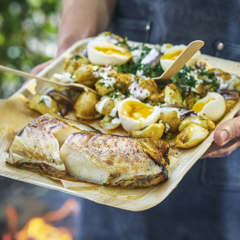 Vedhalstrad torsk med potatis, ägg och brynt smör