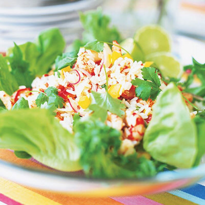 Kräftceviche med ris