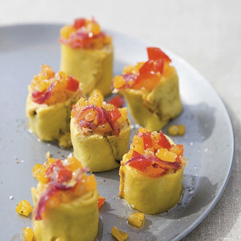 Majspannkaka med polenta och kantareller