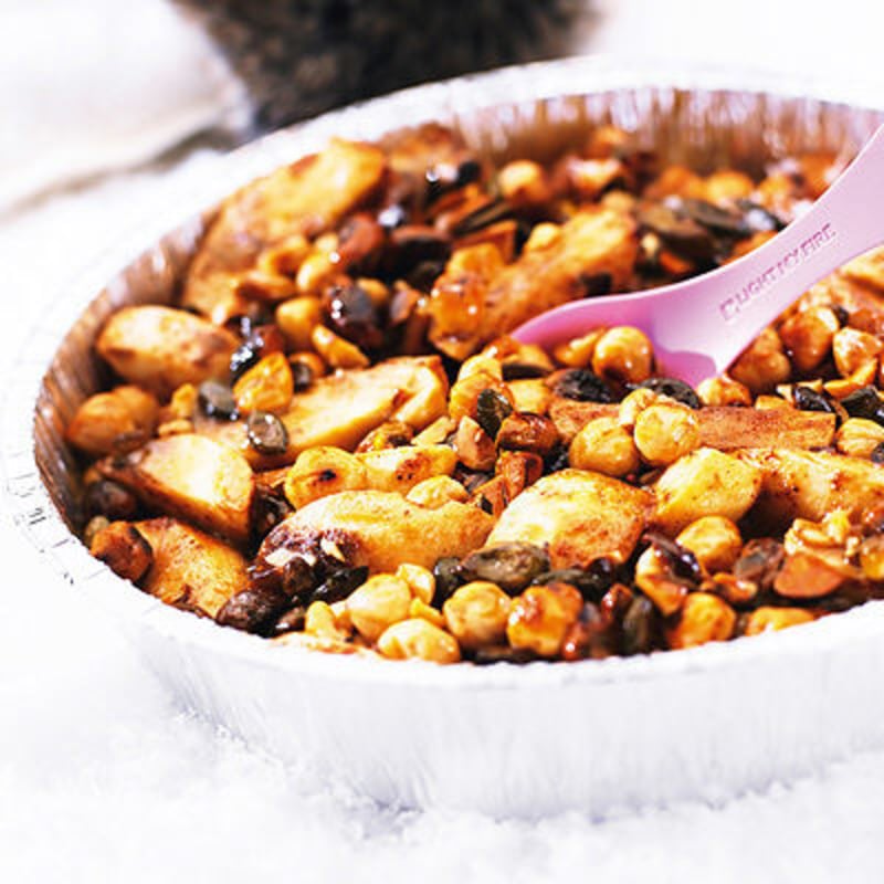Grillade kaneläpplen med toscatäcke