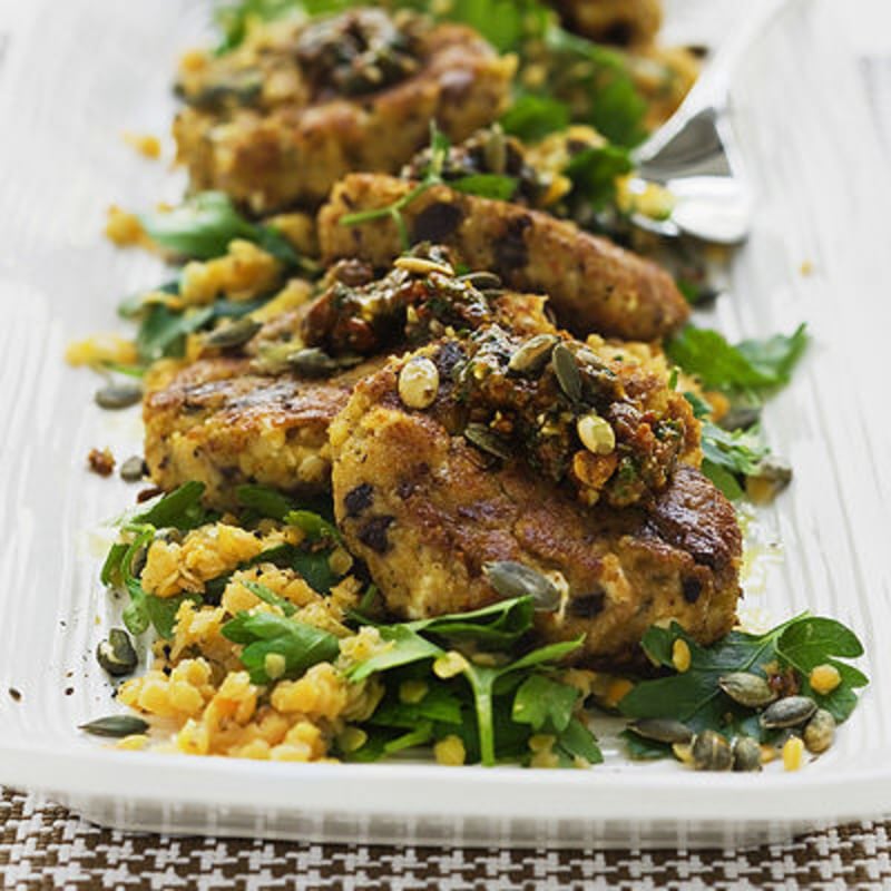 Vegetariska biffar med fetaost