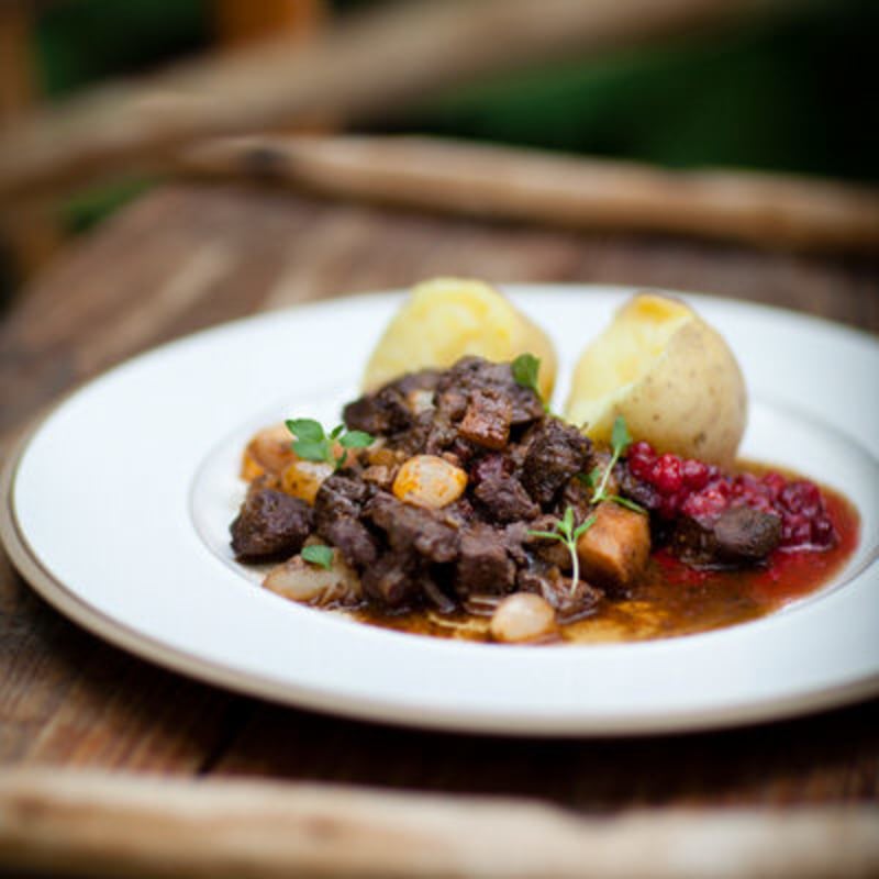 Viltgryta med sidfläsk och syltlök