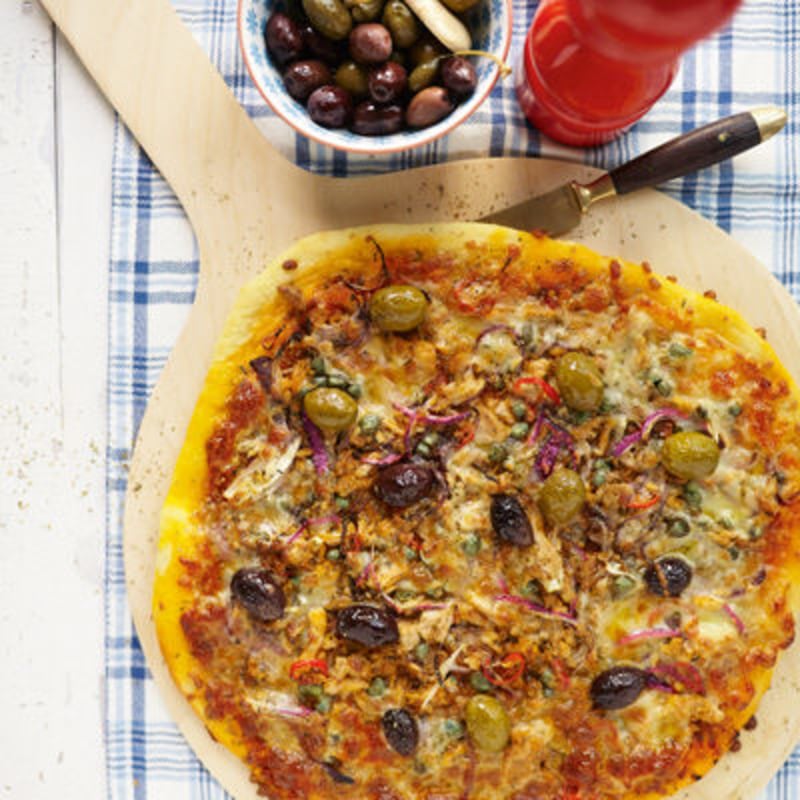 Tonfiskpizza med chili