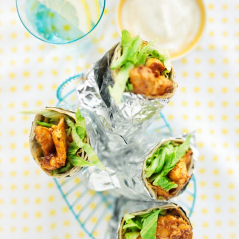 Tikka chicken i tortillabröd