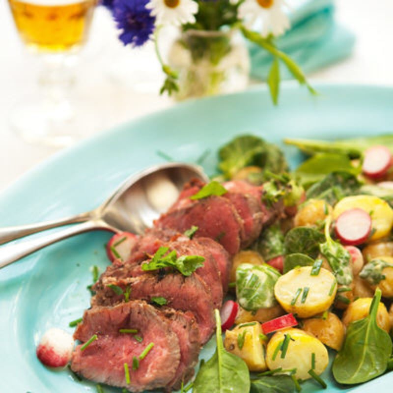 Gravad och grillad oxfilé