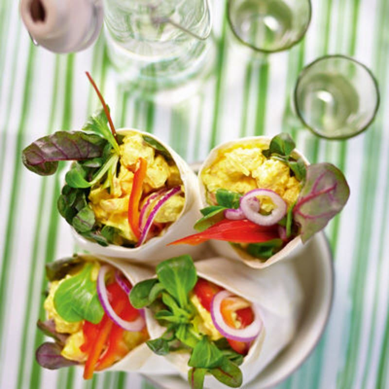 Wraps med quorn och curryröra