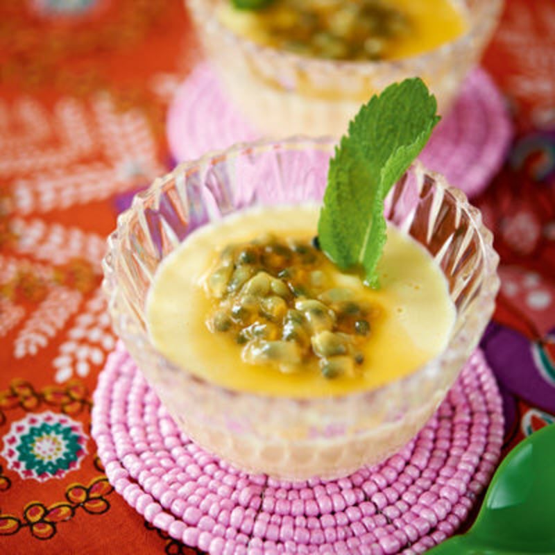 Mangofromage med passionsfrukt
