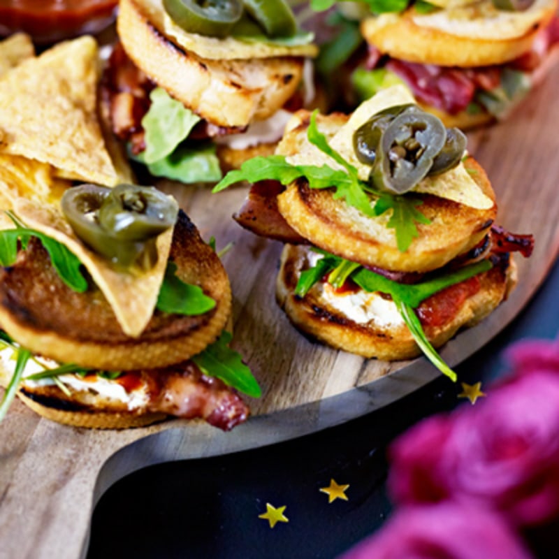 Mini bacontoast med nachos