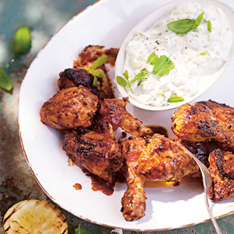 Grillade kycklingben med selleriraita