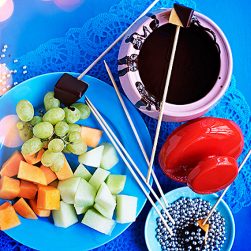 Chokladfondue med frukt