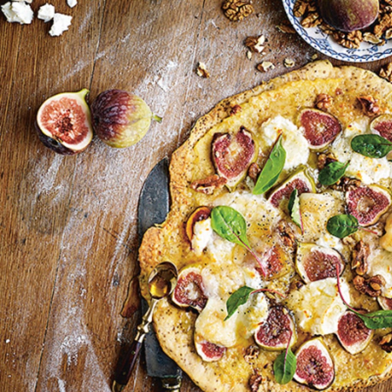 Chiapizza med chevre & valnötter