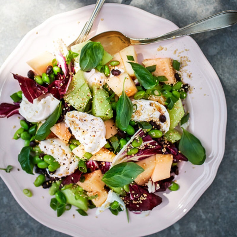 Melonsallad med mozzarella