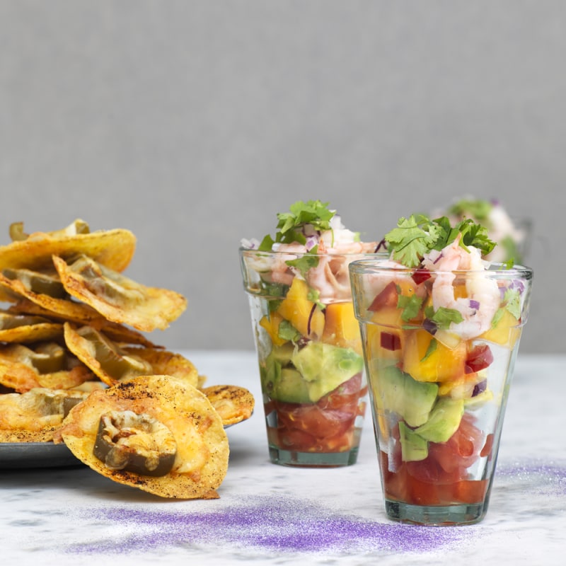 Mexikansk räksallad i glas