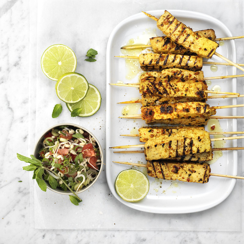 Marinerade grillade tofuspett