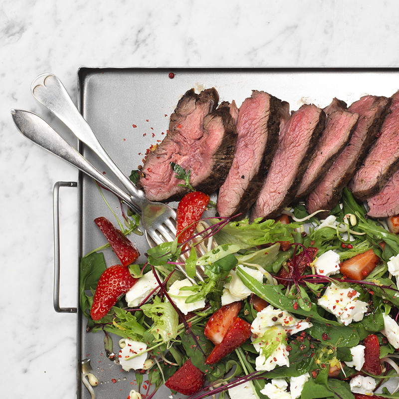 Grillad lammrostbiff med sallad