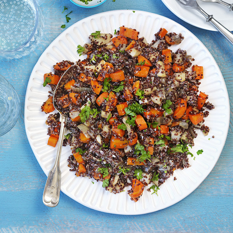 Quinoa med råstekta rotfrukter