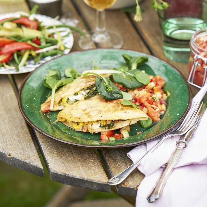 Vegetariska enchiladas med spenat