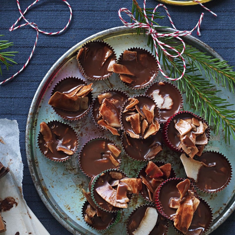 Ischoklad med kokosflakes