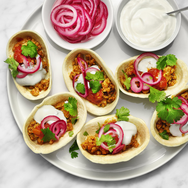 Tacobåtar med kycklingfärs