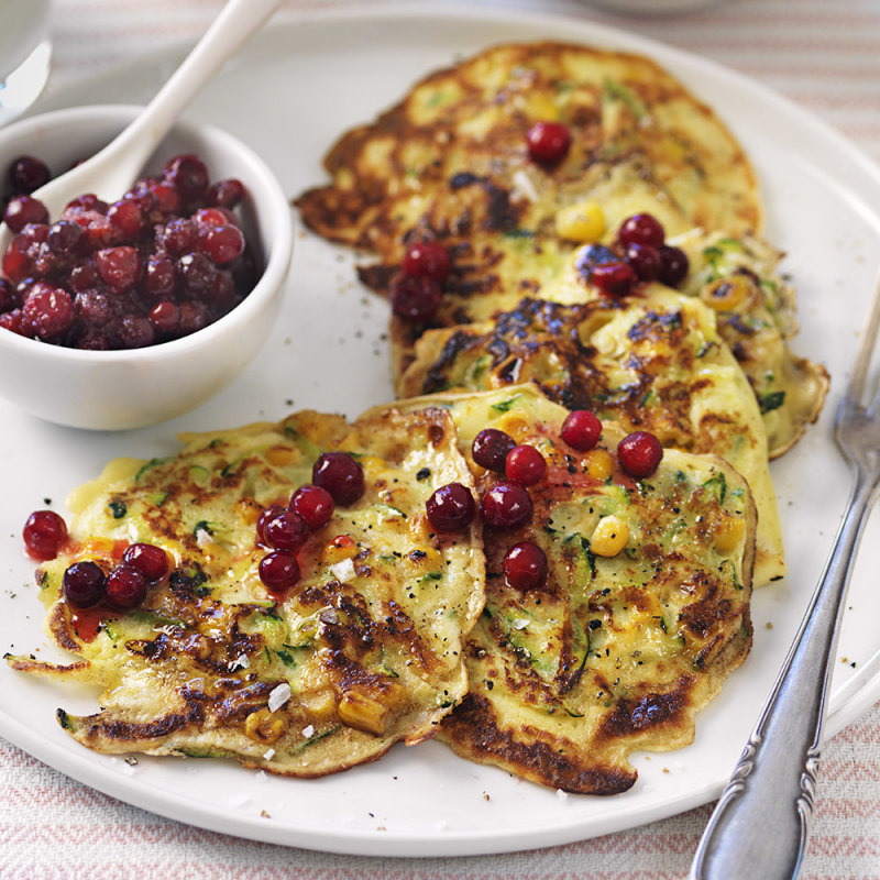 Majs- och zucchiniplättar