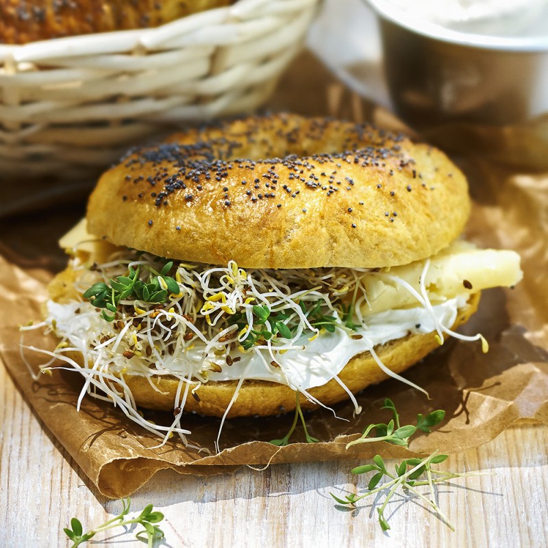 Bagels med sötpotatis