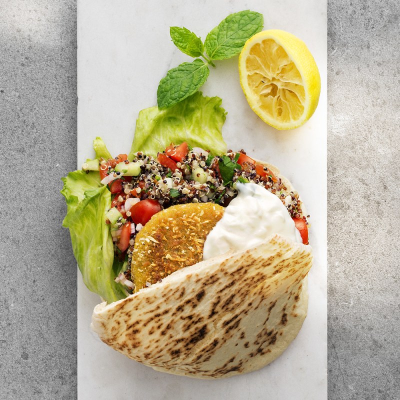 Quinoa tabbouleh med ärtpuckar