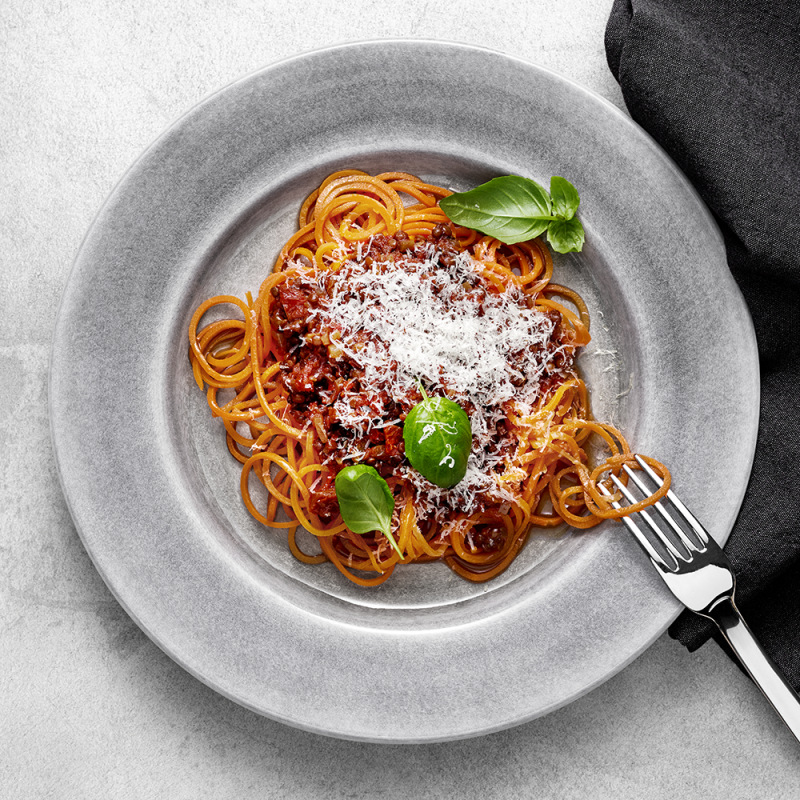 Belugabolognese med morotsspaghetti