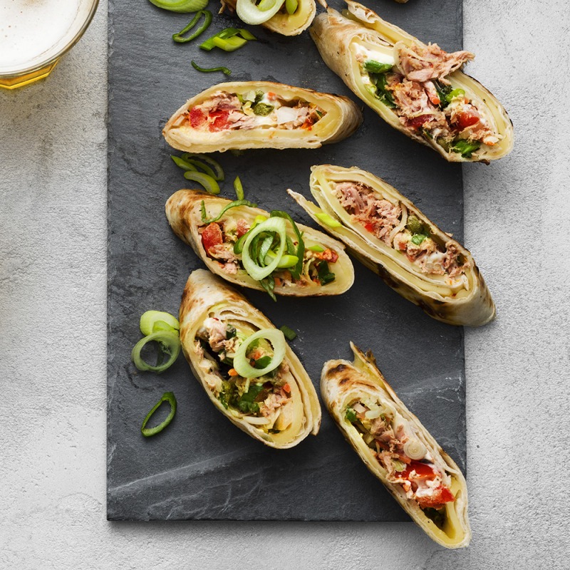 Grillad tuna melt i tortillabröd