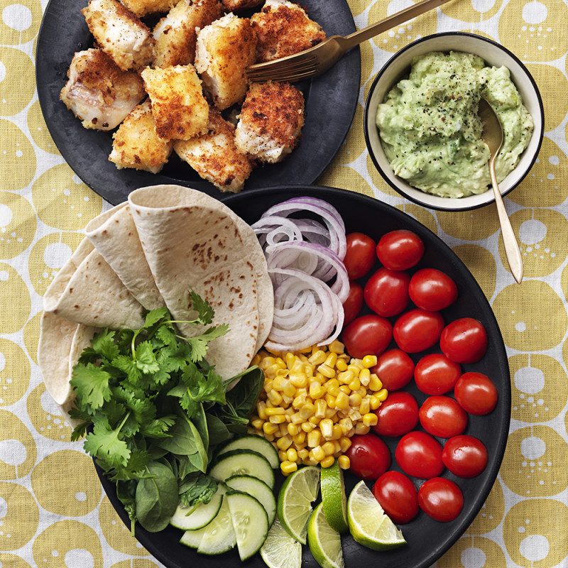 Pankopanerad fisk taco style