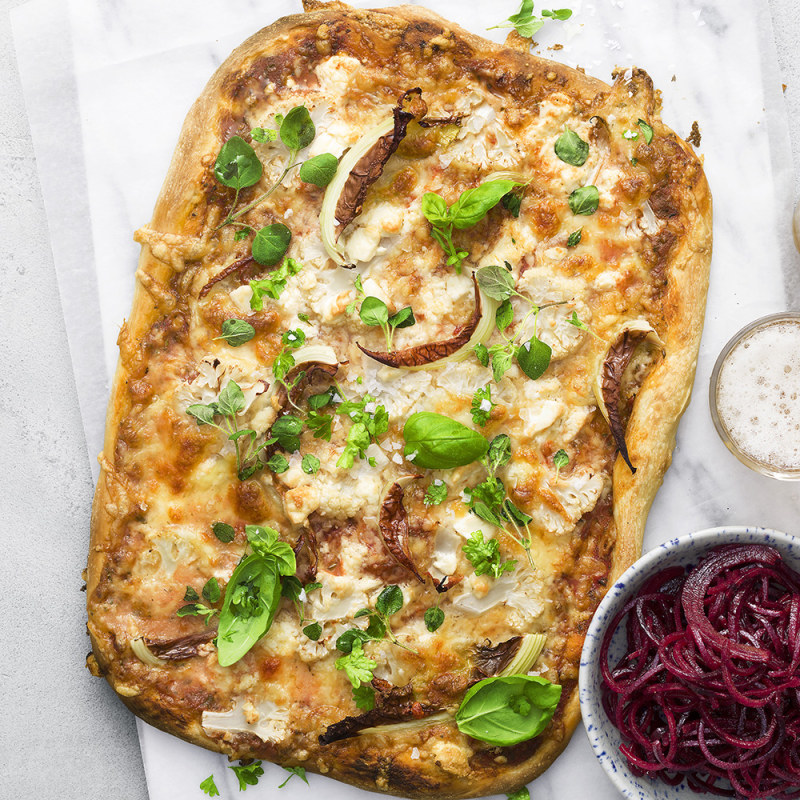 Pizza med blomkål