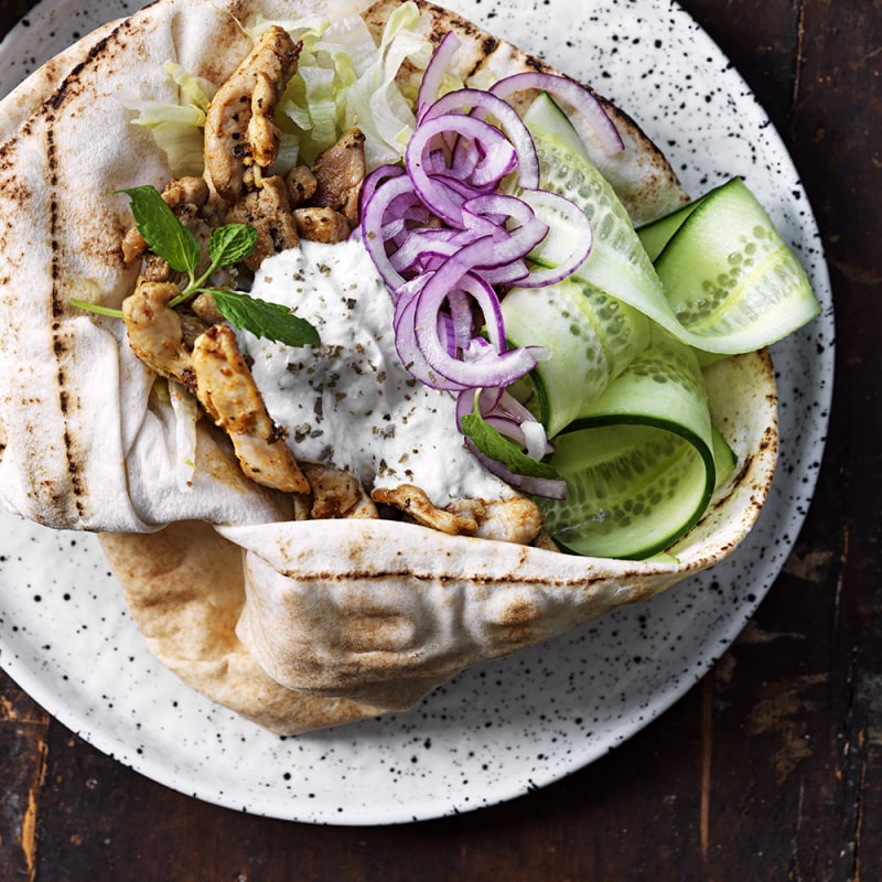 Kycklingkebab med yoghurtsås