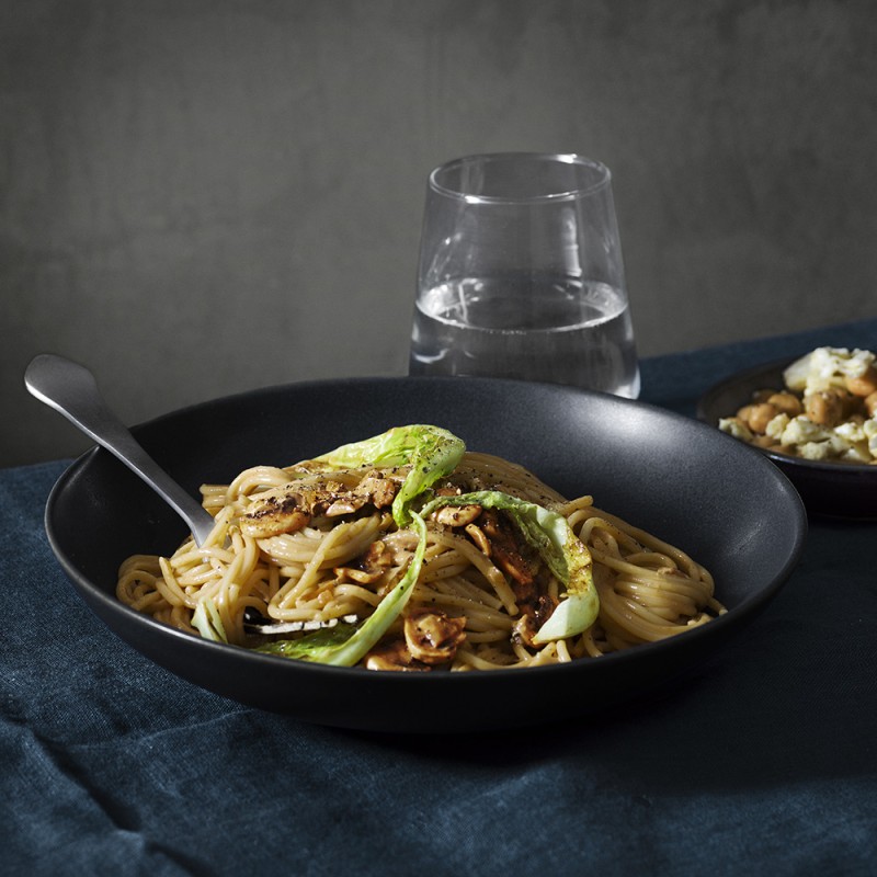 Vegansk pasta med svamp