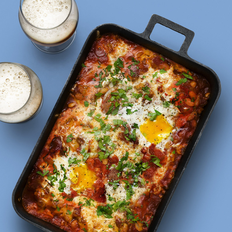 Huevos rancheros i ugn