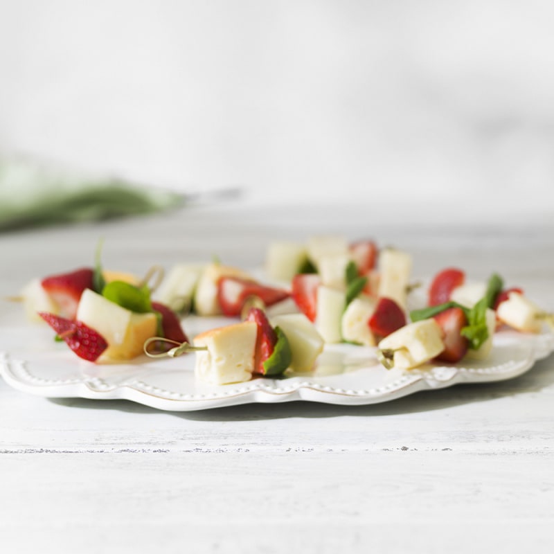 Taleggio med melon och jordgubbe