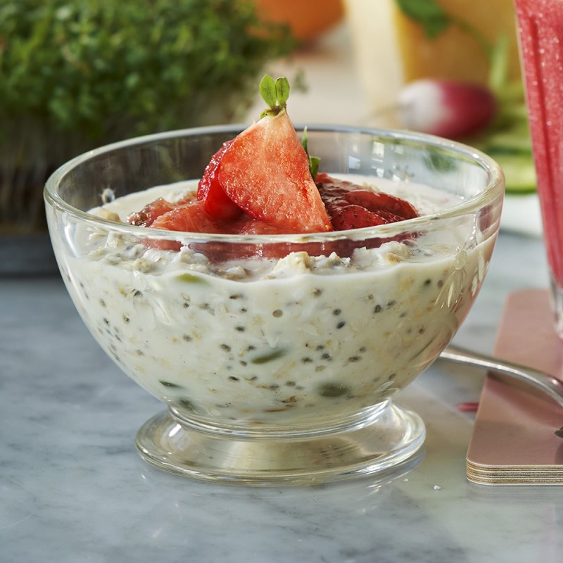 Overnight oats med rabarberkompott