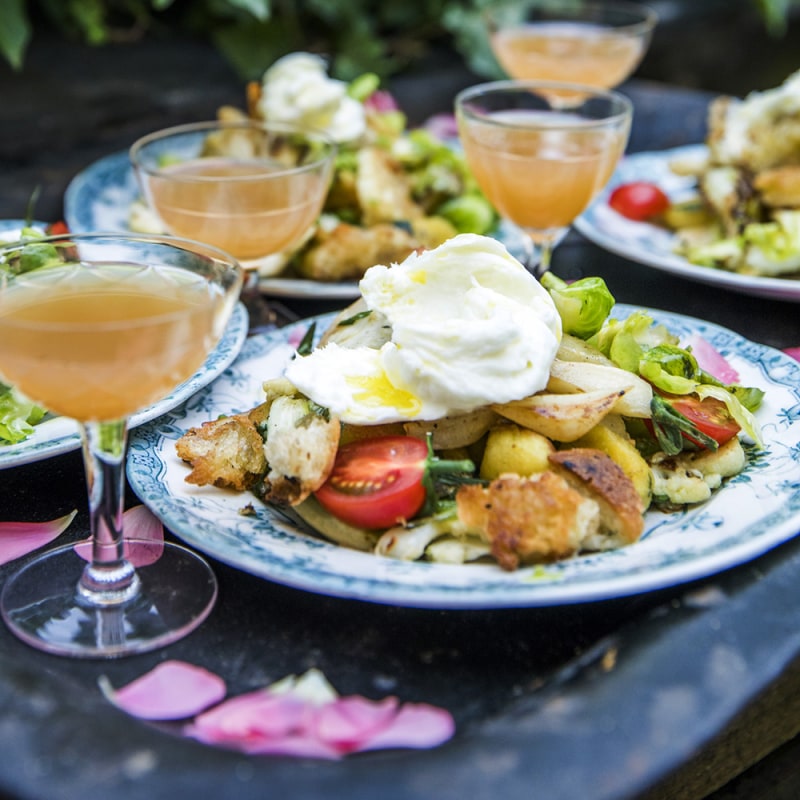 Gnocchi med mozzarella och stekt blomkål