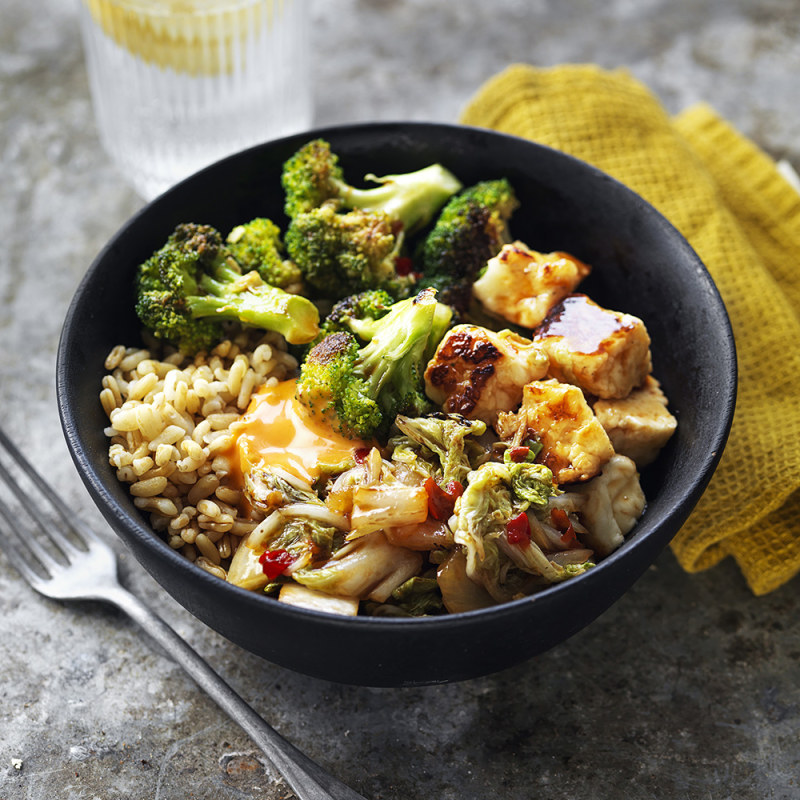 Bowl med halloumi och havreris