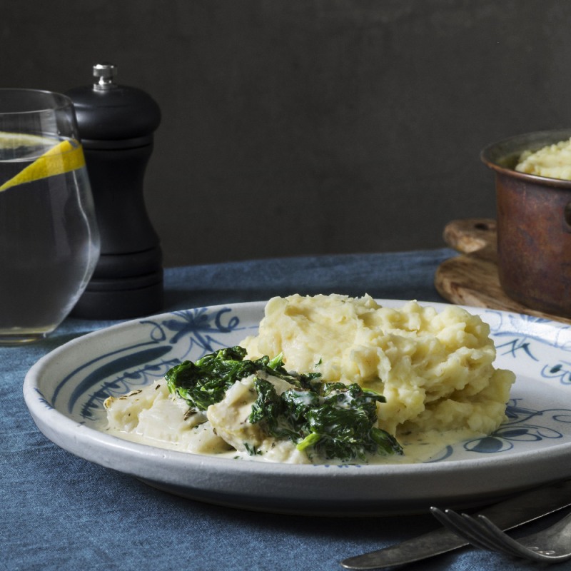 Ugnsbakad fisk med rotsellerimos