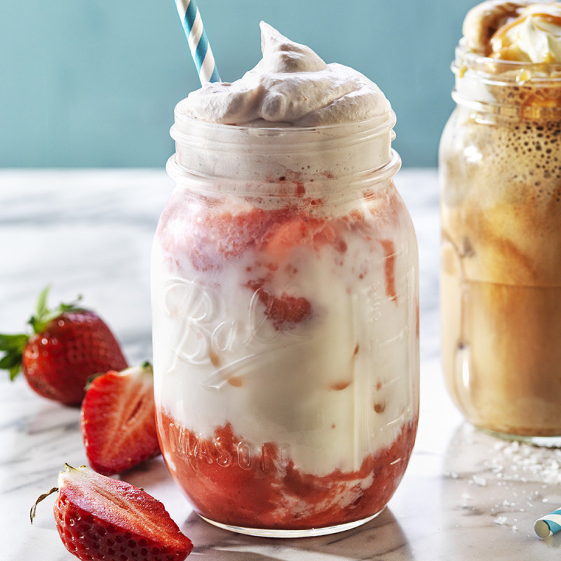 Jordgubbsmilkshake utan glass