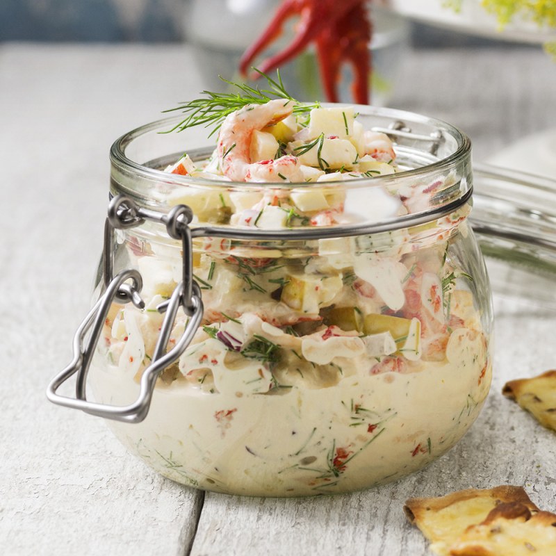 Kräftröra med äpple och dill