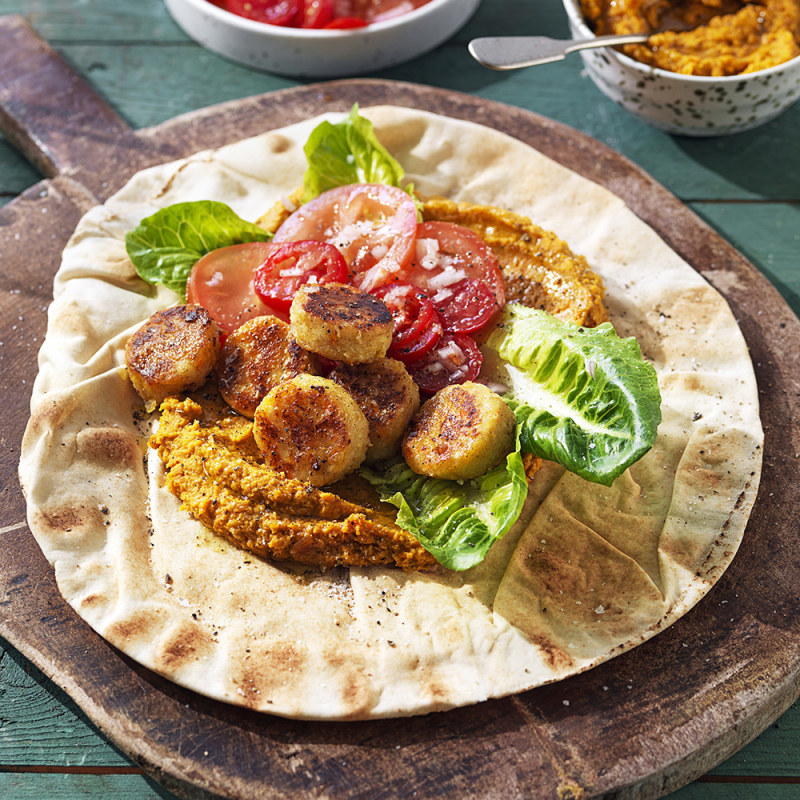 Falafelrulle med morotshummus