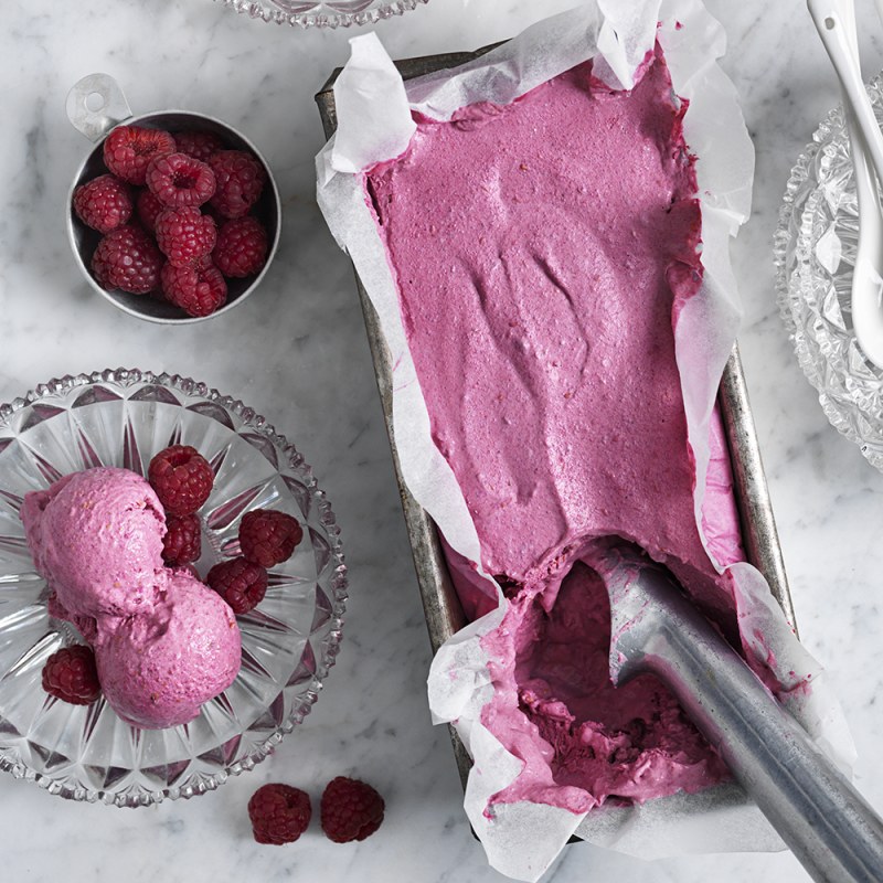 Vegansk hallonparfait