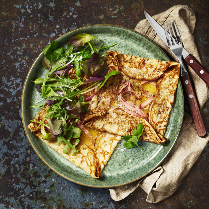 Ost- och skinkcrêpes
